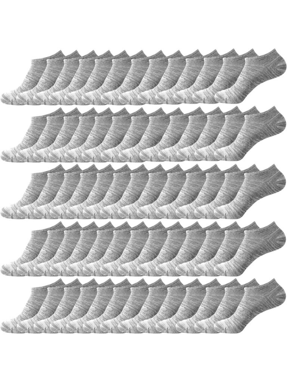 🧦Women's Light Grey 30 Pair Pairs Low Cut Ankle No Show Casual Athletic Socks